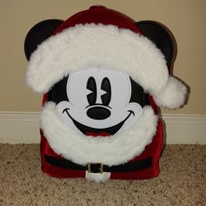 NWT Santa Mickey Loungefly Mini Backpack